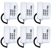 Kit 06 Telefones Com Fio Mesa Ou Parede Pleno Branco Intelbras