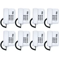 Kit 08 Telefones Com Fio Mesa Ou Parede Pleno Branco Intelbras