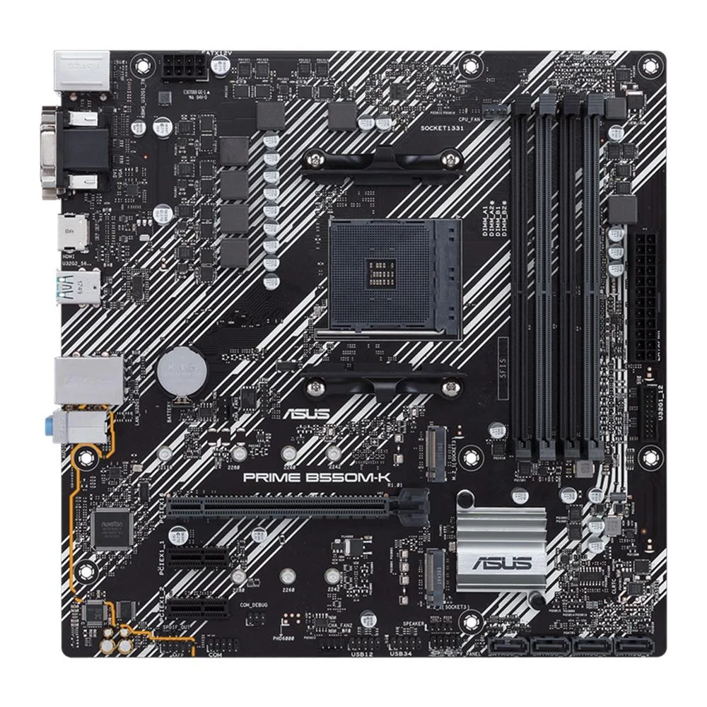 Imagem 2 de 5 do produto Placa-Mãe Asus Prime B550M-K, AMD AM4, mATX, DDR4, VGA, DVI, HDMI, M2