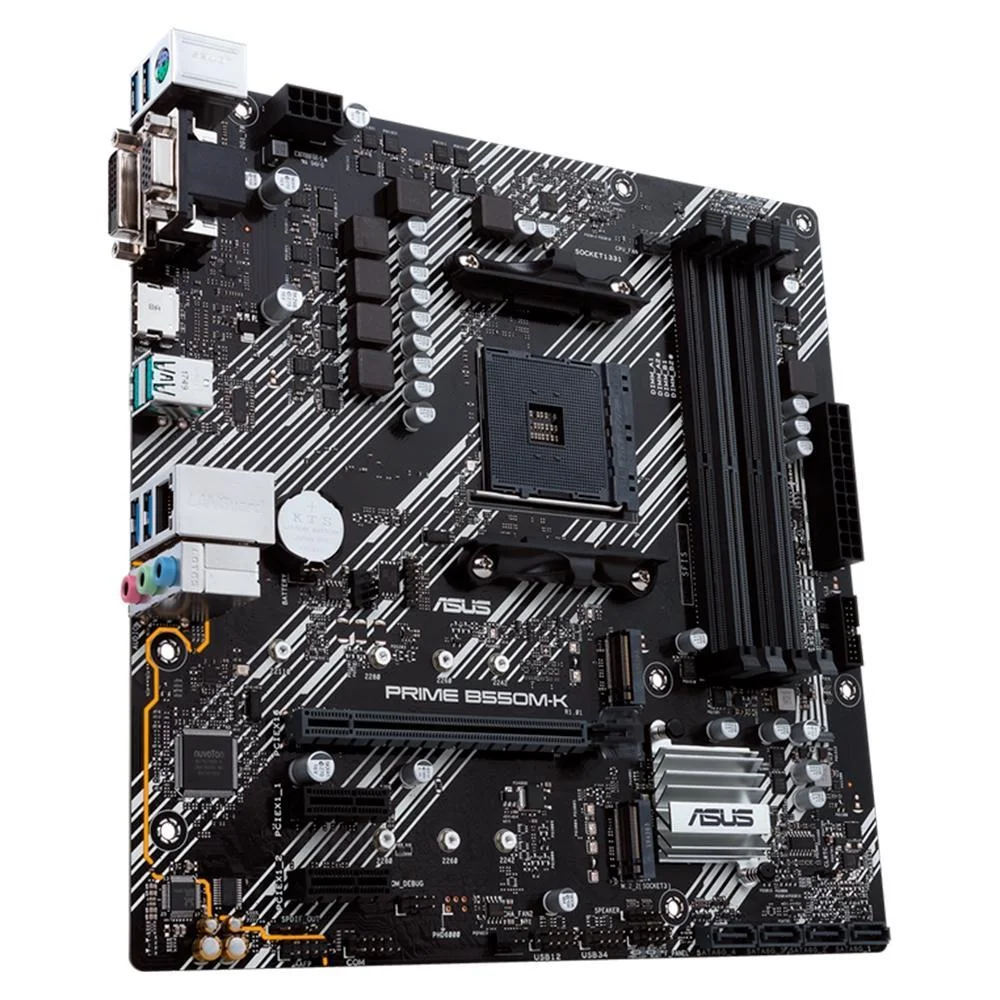 Imagem 3 de 5 do produto Placa-Mãe Asus Prime B550M-K, AMD AM4, mATX, DDR4, VGA, DVI, HDMI, M2