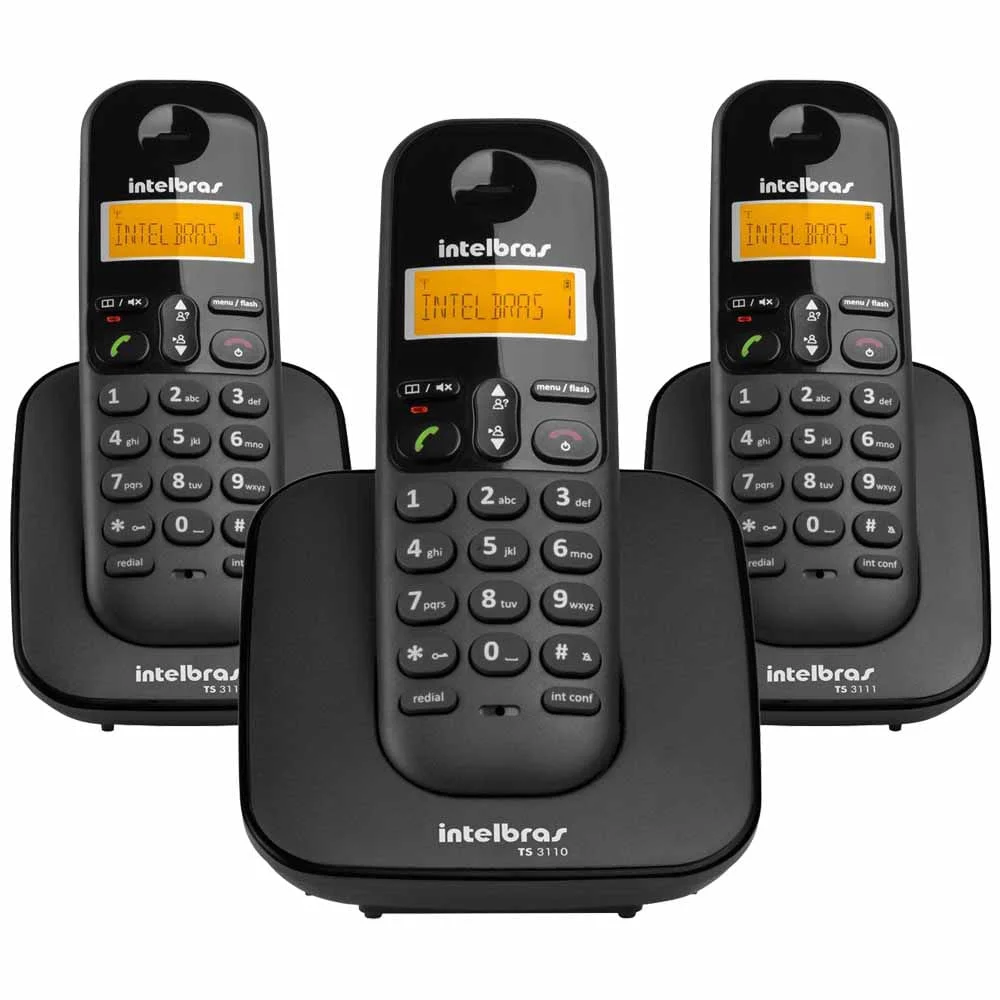 Imagem 4 de 5 do produto Telefone Sem Fio Intelbras Ts 3113, Com 2 Ramais, Preto