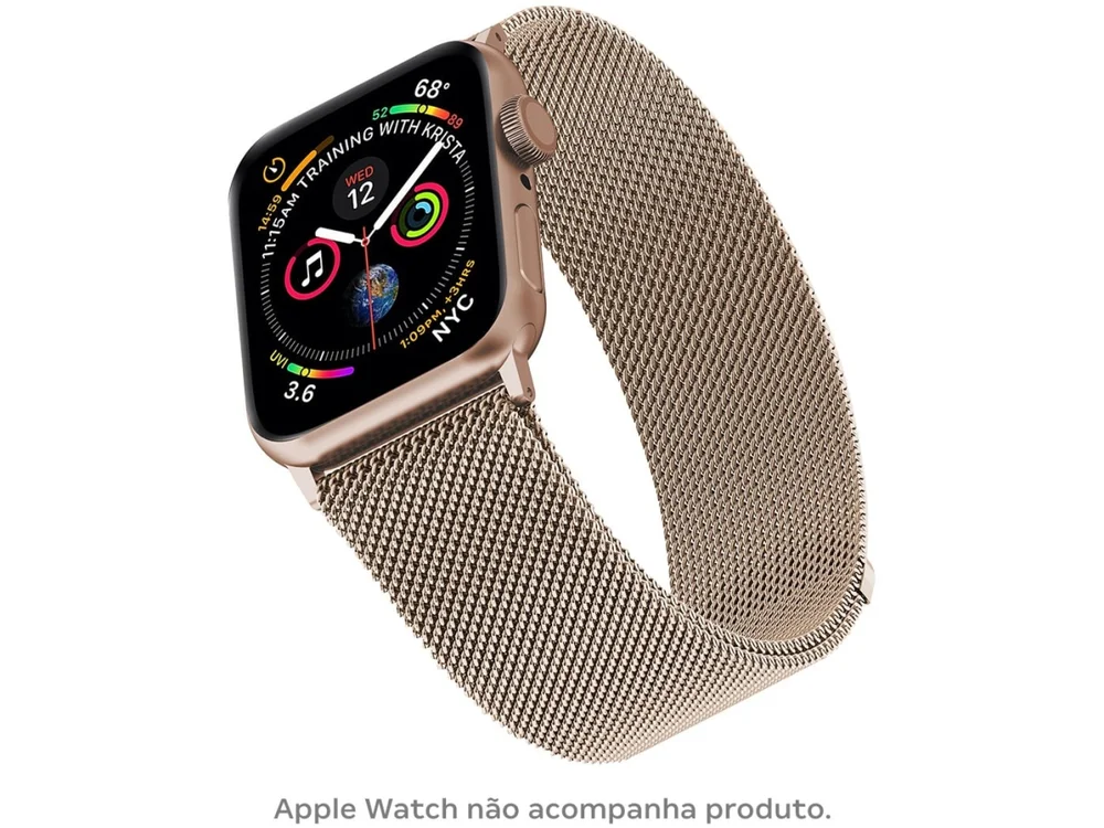 Imagem 3 de 3 do produto Pulseira Para Apple Watch Milanese 38/40mm Wbm40gd Geonav Aço Inoxidáve - Dourada