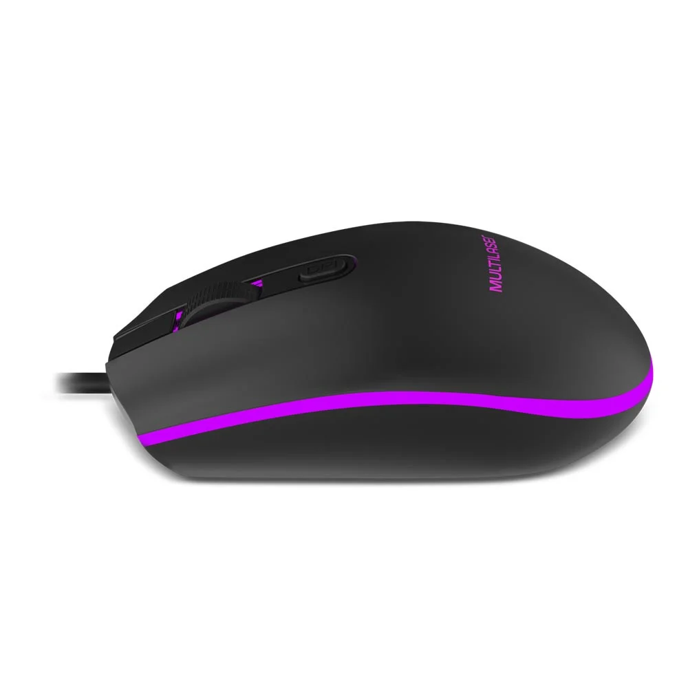 Mouse Gamer Multilaser 2400 DPI LED 7 Cores Preto
