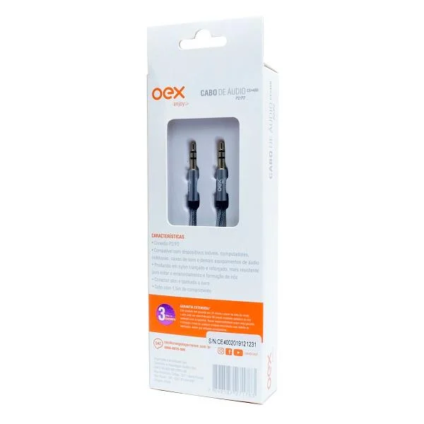 Imagem 4 de 4 do produto Cabo De Áudio Oex Som Estéreo P2/p2 Ce400