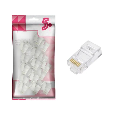 Conector De Rede Plug RJ45 Chip Sce 8x8, CAT6, 100 Unidades - 062-0046