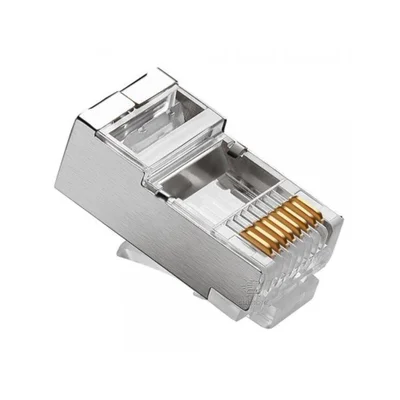 Conector De Rede Plug Rj45 8x8 Cat5e Blindado 062-0047 Chip Sce Pacote Com 100 Peças Metal