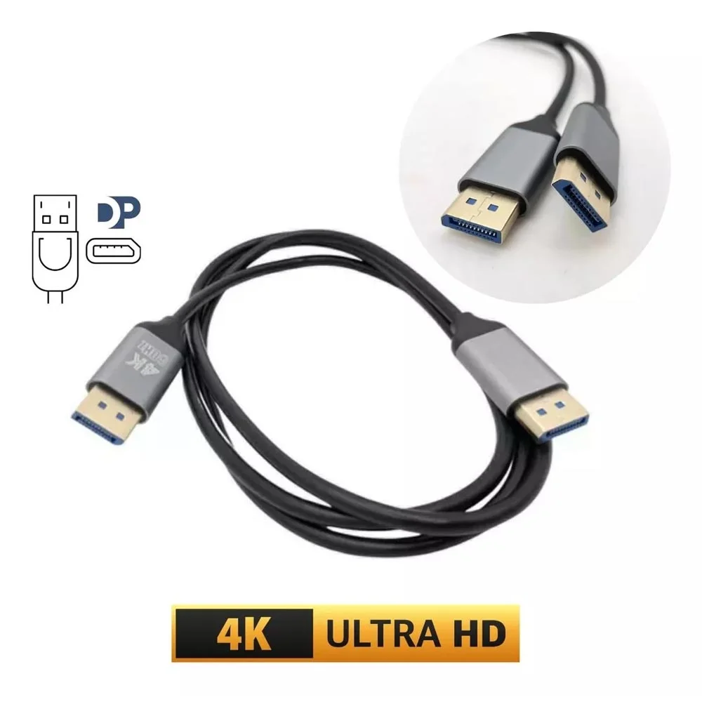 Imagem 5 de 5 do produto Cabo Plus Cable Dp1230 Displayport 3 Metros Macho X Macho 4k Ultra Hd Áudio E Vídeo