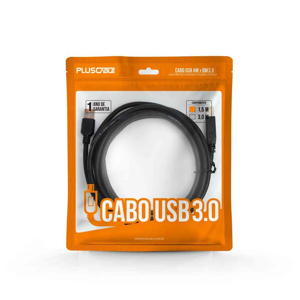 Imagem 2 de 5 do produto Cabo Extensor Plus Cable Usbaf3030 USB 3.0 3 Metros Plus Cable Macho X Femea