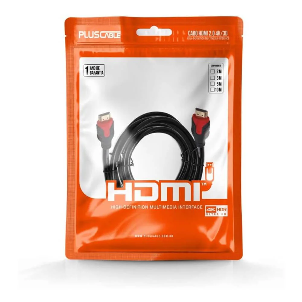 Imagem 4 de 4 do produto Cabo HDMI Plus Cable, 10M, Versão 2.0, Full HD 4K - PC-HDMI10M