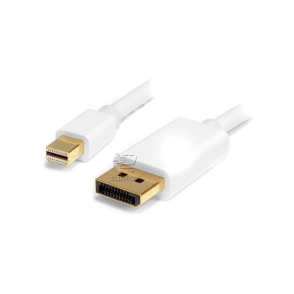Imagem 2 de 2 do produto Cabo Conversor Mini Displayport X Displayport 1,8 Metros Macho X Macho Branco F3 Cb-mndp