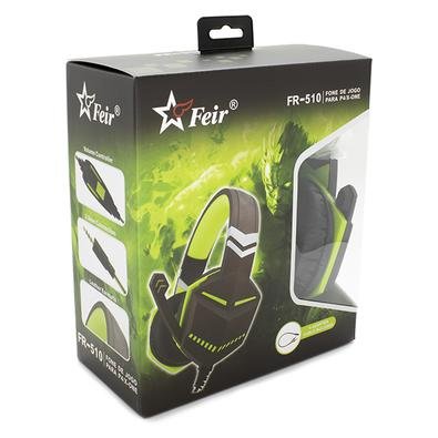 Headset Gamer Feir Fr-510 - Preto Com Verde | KaBuM!