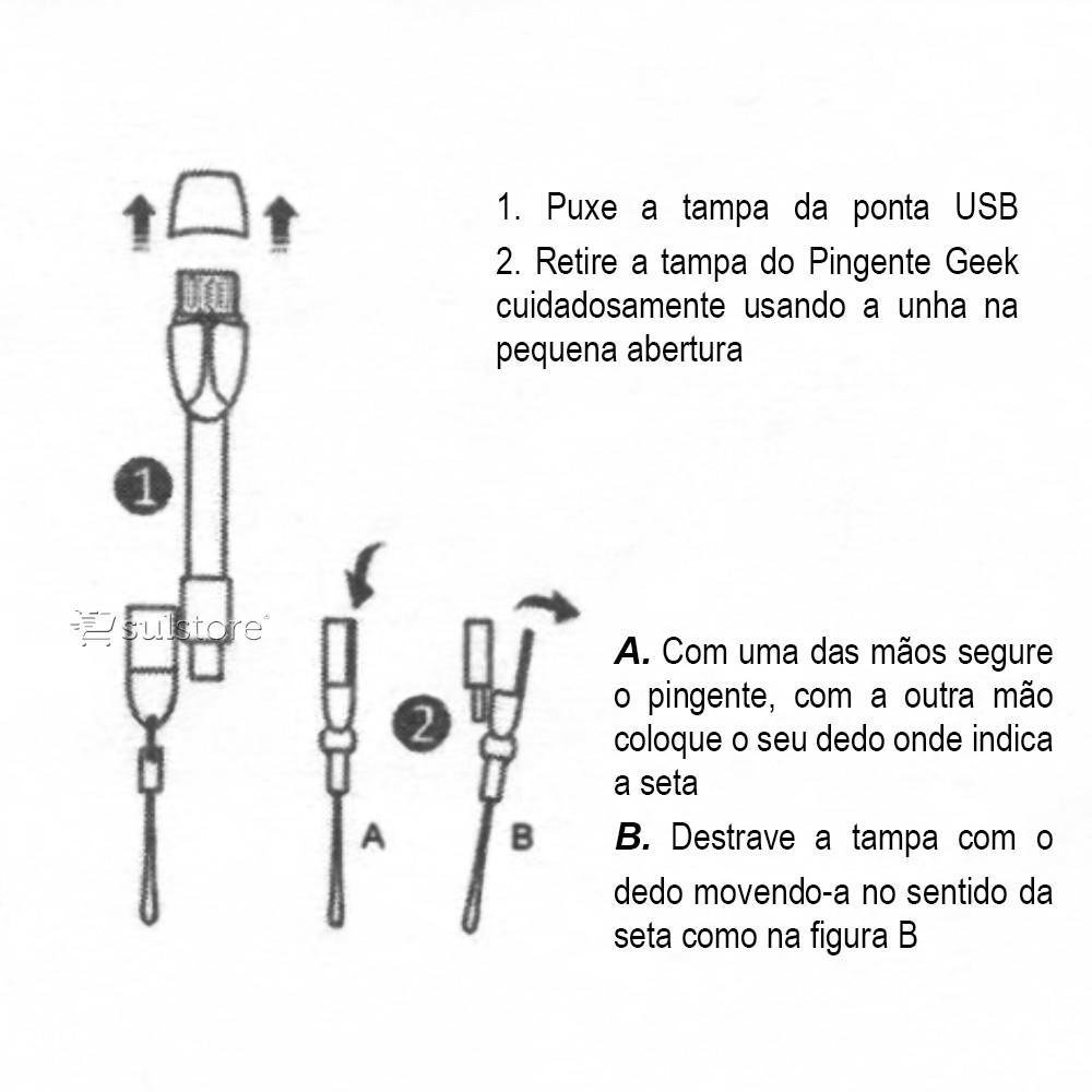 Leitor De Cartão De Memória Micro Sd Com Conexão Usb E Micro Usb Pingente Ad-118mi C3Tech