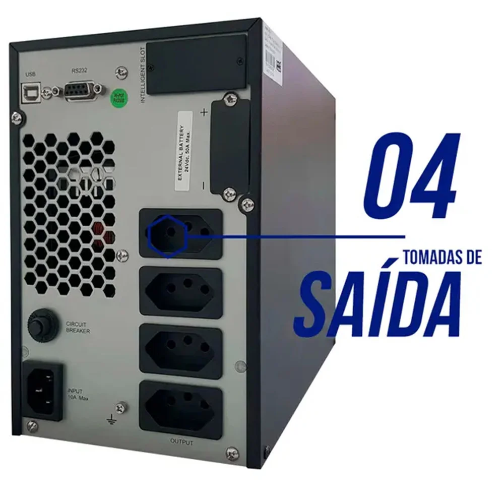 Imagem 2 de 5 do produto Nobreak Ts Shara Ups Senno Vt 1000va On Line Dupla Conversão Usb 4 Tomadas 2bat 12v 9ah Ent E Saída 115v C/eng 6867