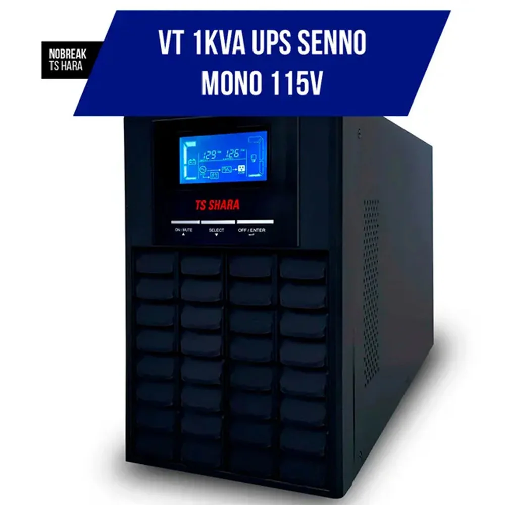 Imagem 4 de 5 do produto Nobreak Ts Shara Ups Senno Vt 1000va On Line Dupla Conversão Usb 4 Tomadas 2bat 12v 9ah Ent E Saída 115v C/eng 6867