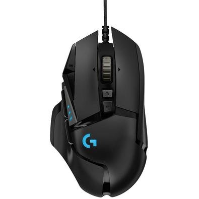 O Herói que você ama O G502 HERO oferece um sensor ótico avançado para máxima precisão de rastreamento, iluminação RGB personalizável, perfis de jogo