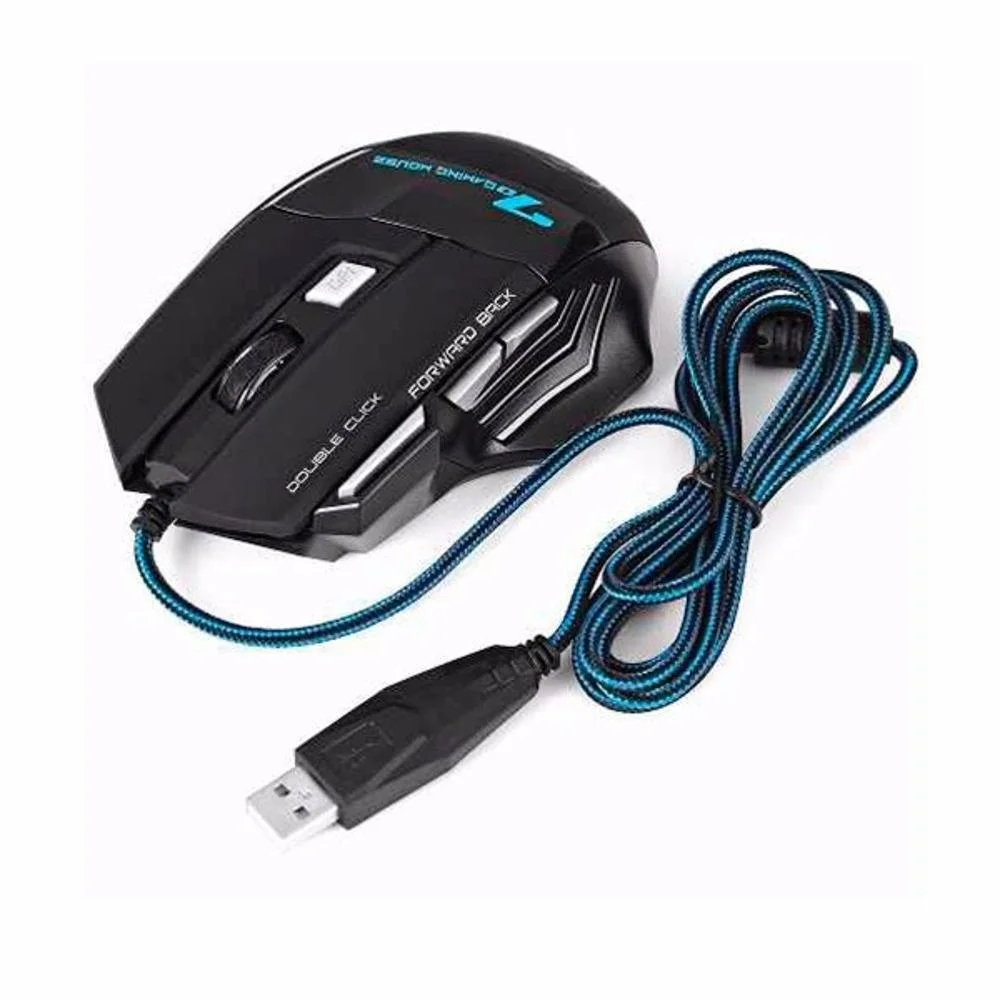 Imagem 2 de 4 do produto Mouse Gamer FY Black X7, LED Color, 3200 DPI, Óptico, 7 Botões, USB, Preto