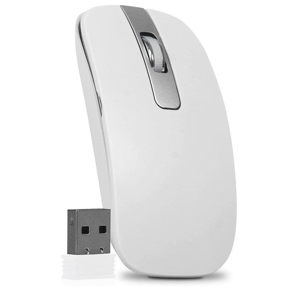 Imagem 2 de 5 do produto Kit Teclado E Mouse Slim Sem Fio Exbom Bk-s1100, Wireless, Branco