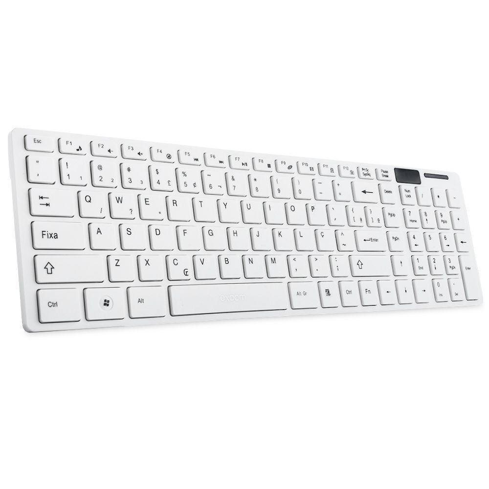 Imagem 5 de 5 do produto Kit Teclado E Mouse Slim Sem Fio Exbom Bk-s1100, Wireless, Branco