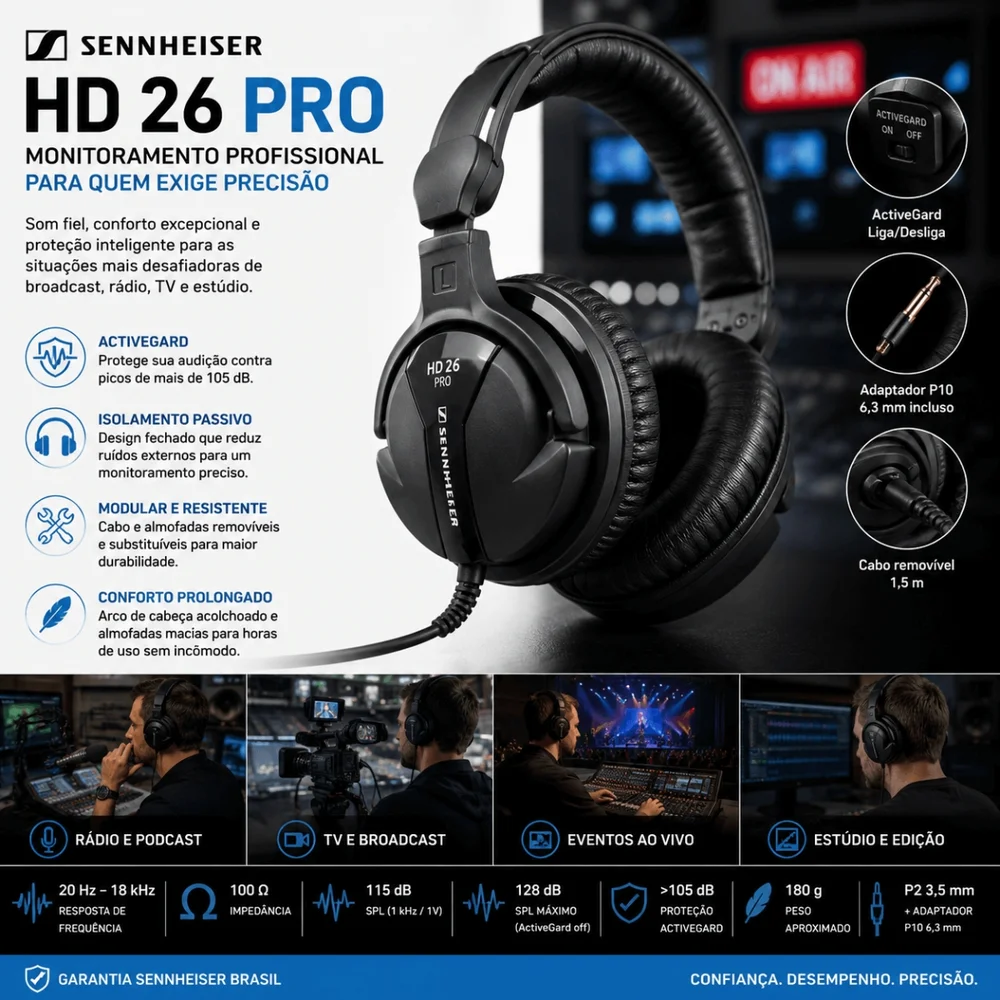ふ*に様 Sennheiser HD 26 PRO ヘッドセット Fone De Ouvido Sennheiser