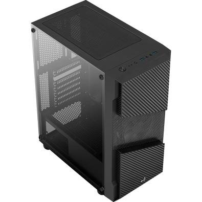 Gabinete de torre central de alto desempenho com um design de painel frontal em malha para maior fluxo de ar e ventilação. O painel frontal estilo fib