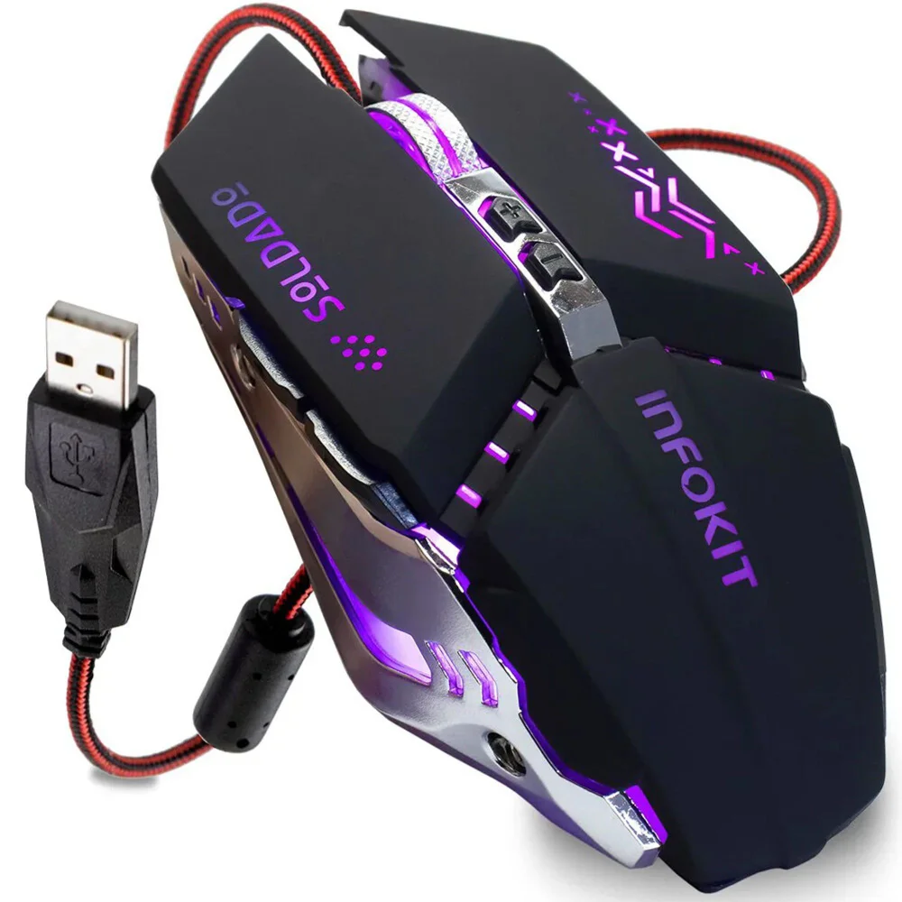 Mouse Gamer Xsoldado Com Led Infokit Usb Gm705