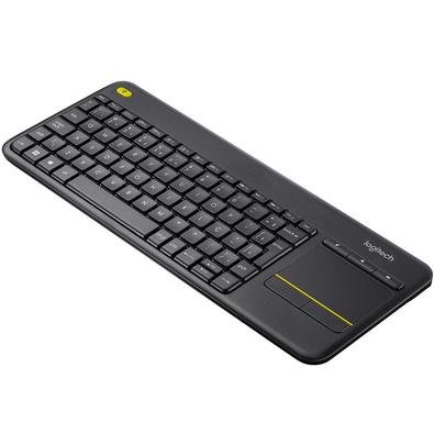 Teclado Sem Fio Logitech K400 Plus com Touchpad, Multimídia, Unifying, ABNT2, Cinza Com conexão Plug-and-Play, compatibilidade com diferentes sistemas