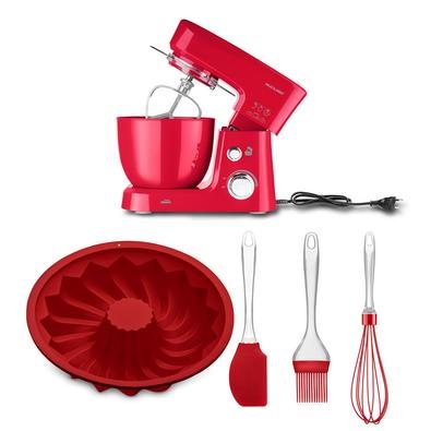 Combo Cozinha - Batedeira Planetária 3,5l 220v-500w, Kit Confeiteiro De Silicone E Forma De Silicone Redonda Vazada Vermelha Up Home - Ce147k