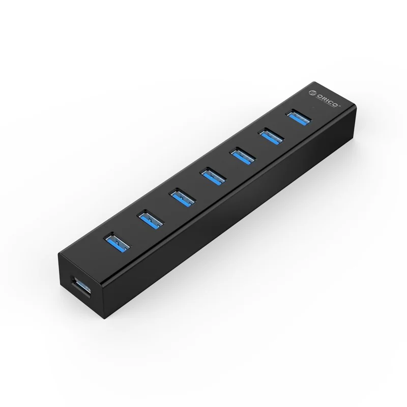 Imagem 2 de 4 do produto HUB Orico USB 3.0, Com Fonte, 7 Portas, Preto - H7013-U3-AD