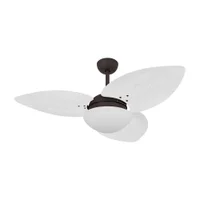 Ventilador De Teto Volare Marrom Texturizado 3 Pás Palmae Branco 2207v