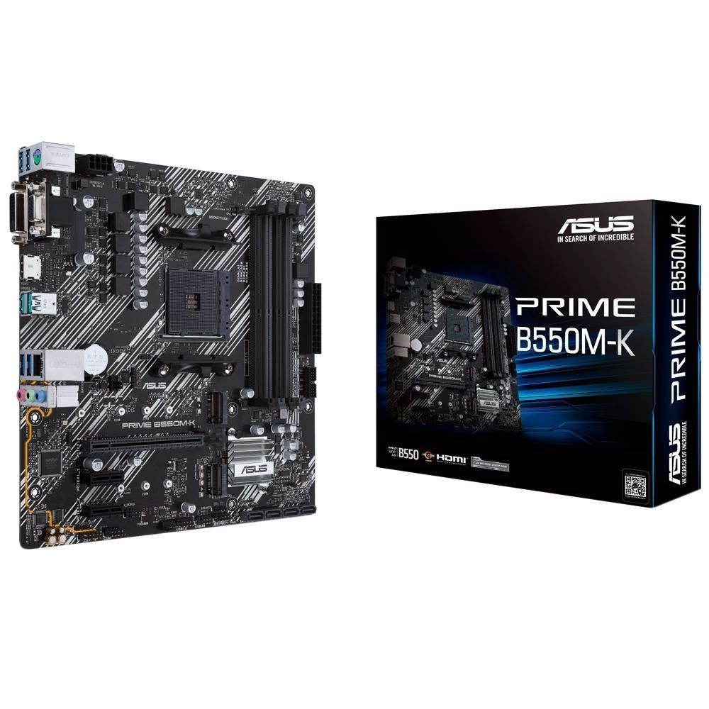 Placa-Mãe Asus Prime B550M-K, AMD AM4, mATX, DDR4, Slot M.2 4