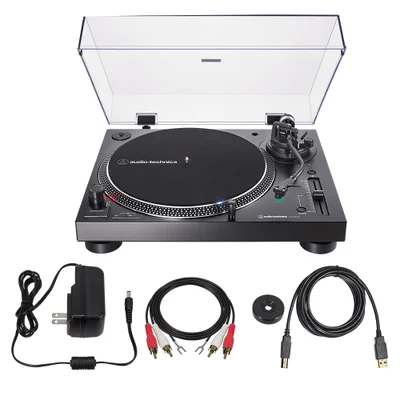 Vitrola Toca Discos Bluetooth Bivolt Analógico E Digital (usb) Audio-technica Acionamento Direto - At-lp120xbt-usb