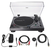 Vitrola Toca Discos Bluetooth Bivolt Analógico E Digital (usb) Audio-technica Acionamento Direto - At-lp120xbt-usb