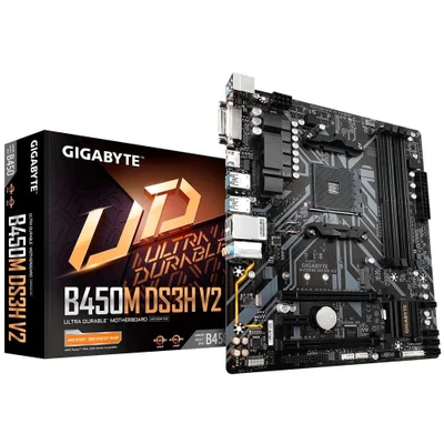 Placa-Mãe Gigabyte B450M DS3H V2, AMD AM4, mATX, DDR4, HDMI