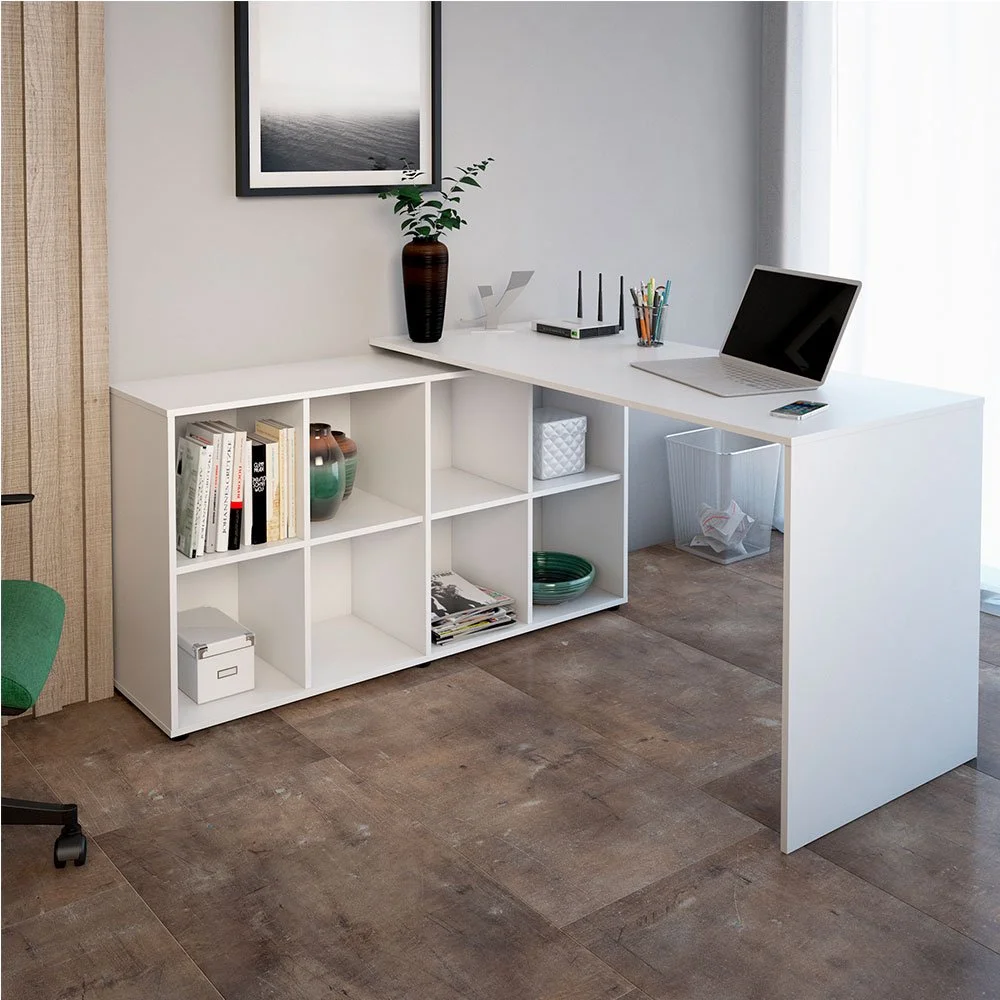 Imagem 3 de 5 do produto Mesa Em L Com 8 Nichos Nero Artany
