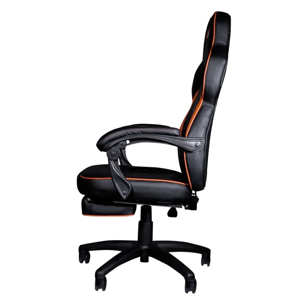 Imagem 2 de 5 do produto Cadeira Gamer Gc301, Tecido Em Couro Sintético, 120kg, Preto e Laranja