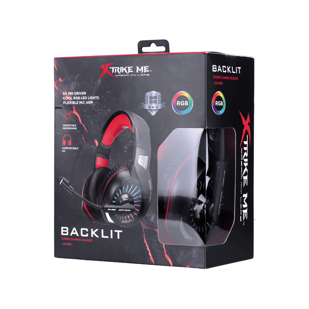 Fone De Ouvido Xtrike Headset, Rgb, Gamer, Me Box - Gh-890 Fone De Ouvido Xtrike Headset, Rgb, Gamer, Me Box - Gh-890