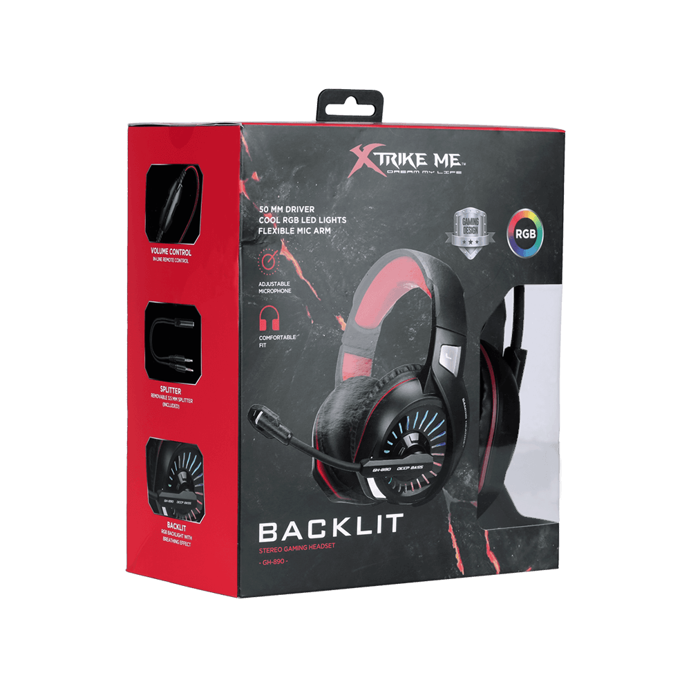 Fone De Ouvido Xtrike Headset, Rgb, Gamer, Me Box - Gh-890 Fone De Ouvido Xtrike Headset, Rgb, Gamer, Me Box - Gh-890
