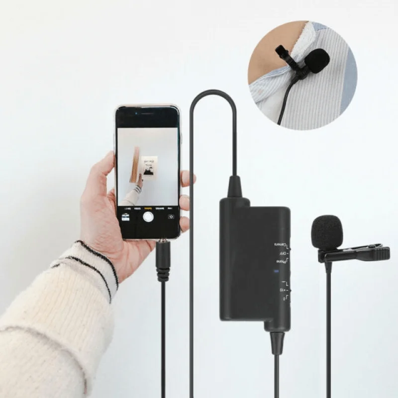 Imagem 2 de 5 do produto Microfone Lapela Universal Lensgo Dm2, Estúdio E Entrevista, Para Smartphones E Câmeras