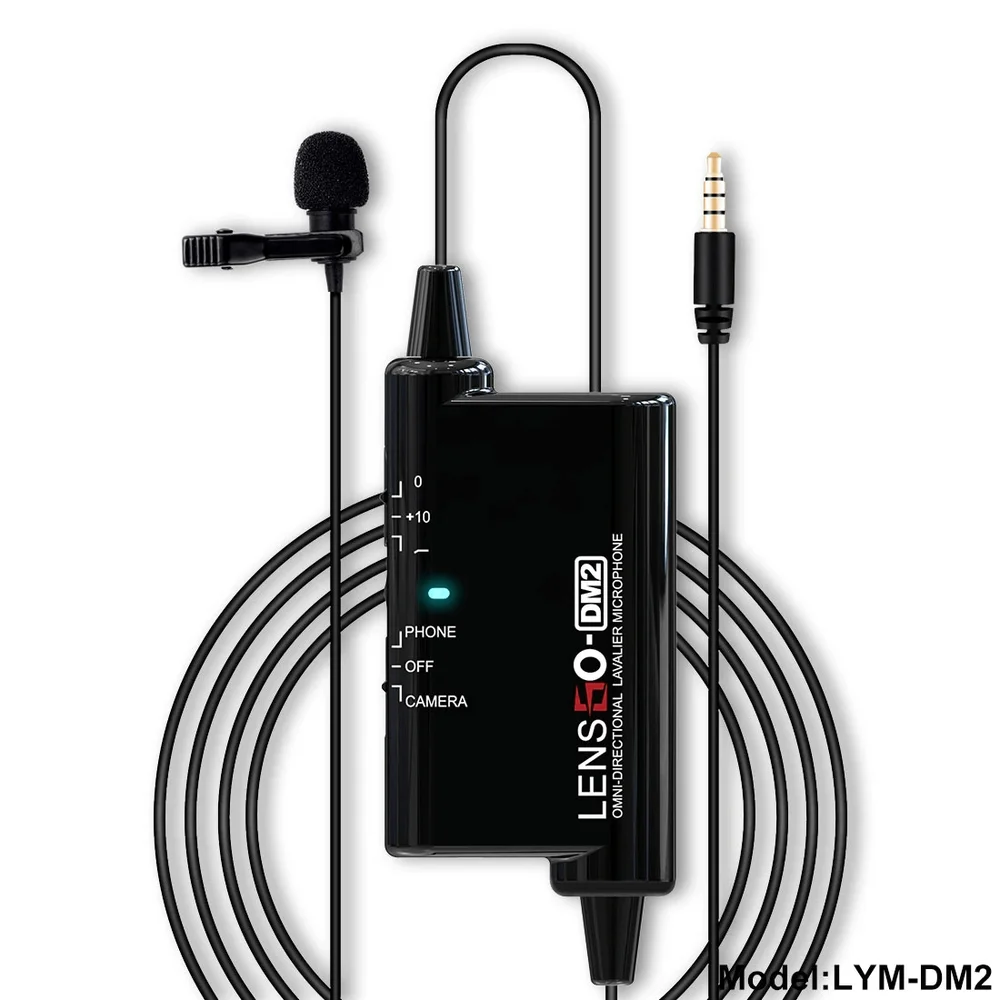 Imagem 3 de 5 do produto Microfone Lapela Universal Lensgo Dm2, Estúdio E Entrevista, Para Smartphones E Câmeras