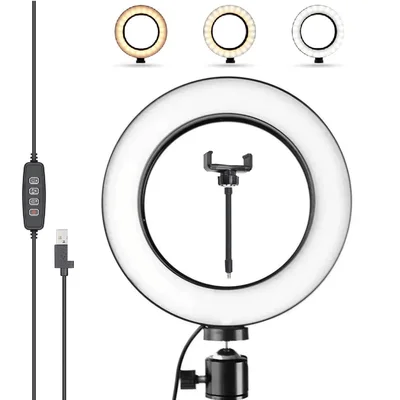 Ring Light De Mesa Com Suporte Para Celular, LED 320B, 30Cm Diâmetro, 20W,  Iluminador Circular 12 Polegadas
