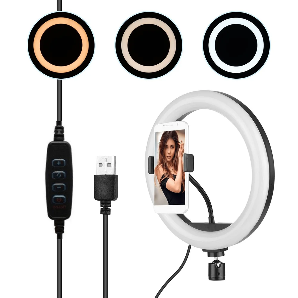 Imagem 3 de 5 do produto Ring Light De Mesa Com Suporte Para Celular, LED 320B, 30Cm Diâmetro, 20W,  Iluminador Circular 12 Polegadas