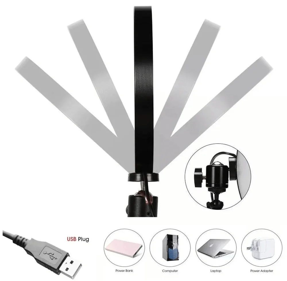Imagem 4 de 5 do produto Ring Light De Mesa Com Suporte Para Celular, LED 320B, 30Cm Diâmetro, 20W,  Iluminador Circular 12 Polegadas