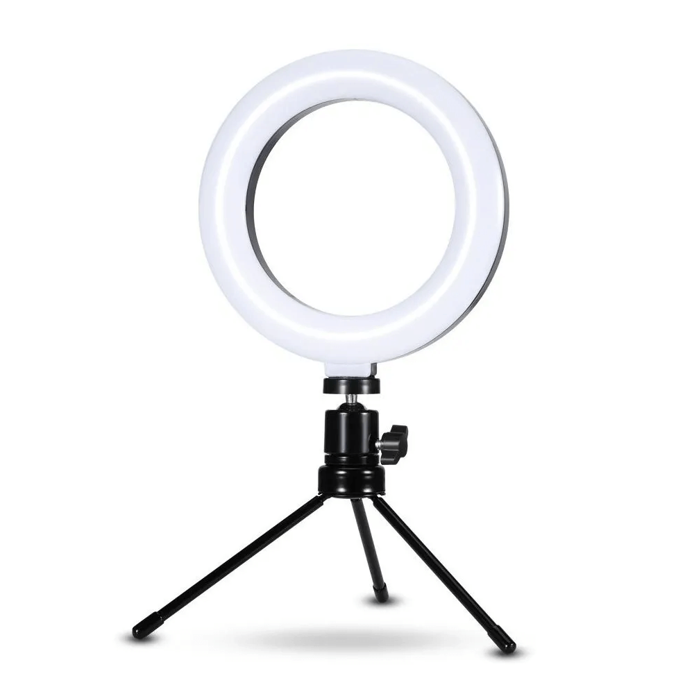 Ring Light de Mesa, com Tripé, Fy Circular Ring Light, Diâmetro de 16Cm