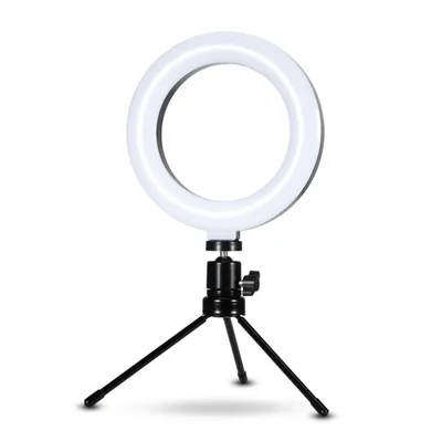 Ring Light de Mesa, com Tripé, Fy Circular Ring Light, Diâmetro de 16Cm