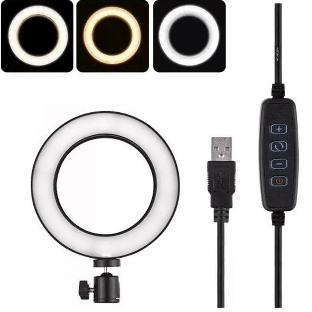 Imagem 2 de 5 do produto Ring Light de Mesa, com Tripé, Fy Circular Ring Light, Diâmetro de 16Cm