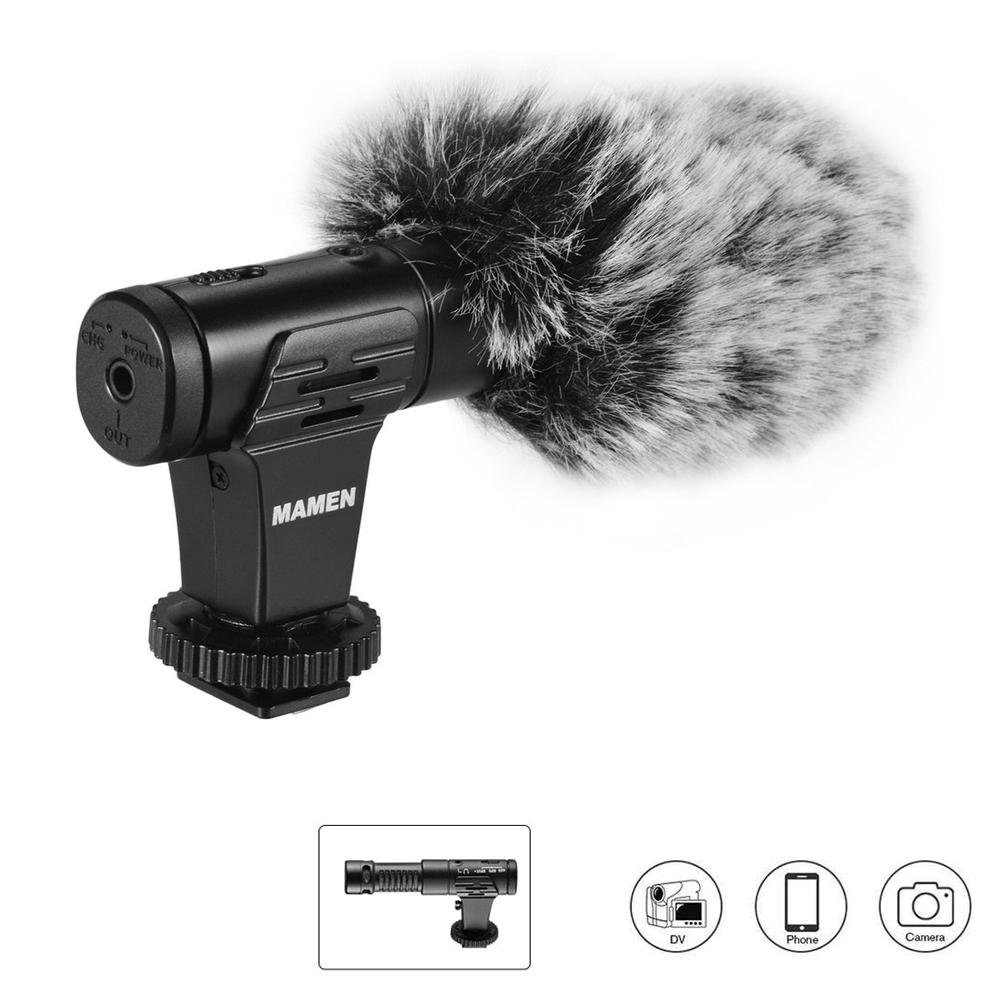 micchan Microfone Condensador Mamen Shotgun Estéreo | KaBuM!