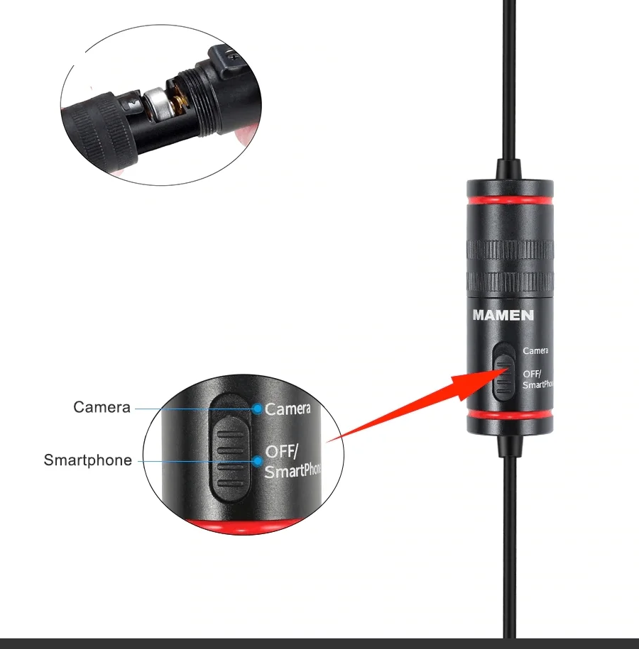 Imagem 4 de 5 do produto Microfone De Lapela Mamen Profissional KM-D1, Para Smartphones, Câmeras E Notebooks