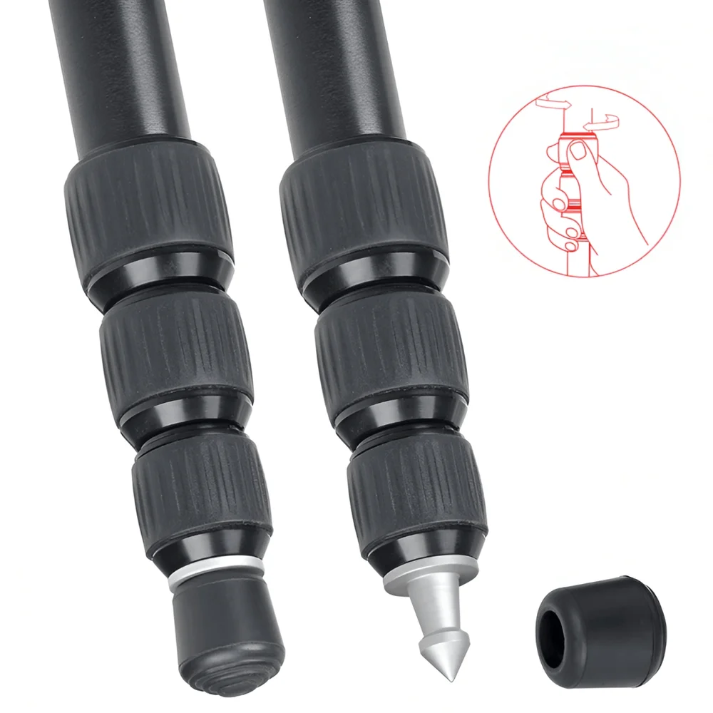 Tripé Com Cabeça Ball Head Kingjoy, Preto E Vermelho, Fibra De Carbono, Até 10kg - C1229B-V00 Tripé Com Cabeça Ball Head Kingjoy, Preto E Vermelho, Fibra De Carbono, Até 10kg - C1229B-V00