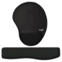 Kit Reflex Ergonômico Mouse Pad + Apoio De Pulso Para Teclado Preto