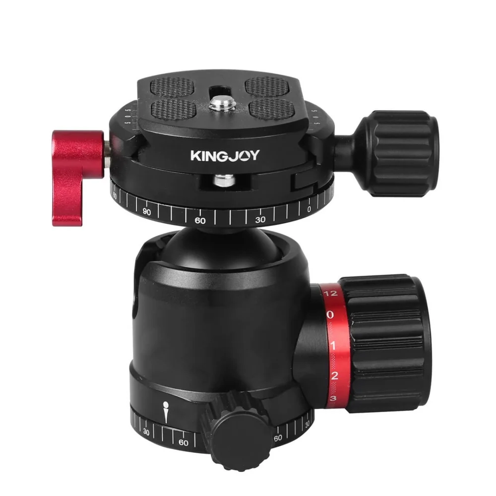 Imagem 2 de 5 do produto Cabeça Ball Head Perfil Baixo, Kingjoy T10, Liberação Rápida Panorâmica, Até 4KG